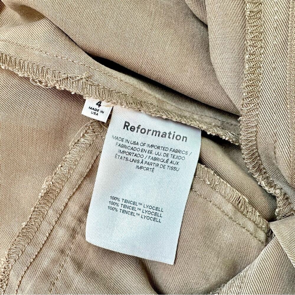 Reformation Mason Pant High Rise Tencel Wide Leg Brown Size 4 - Picture 8 of 9